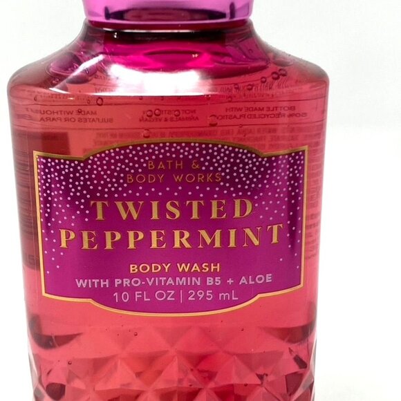 Bath & Body Works Twisted Peppermint Body Wash Pro-Vitamin B5 Aloe 10 Fl Oz - Picture 3 of 5